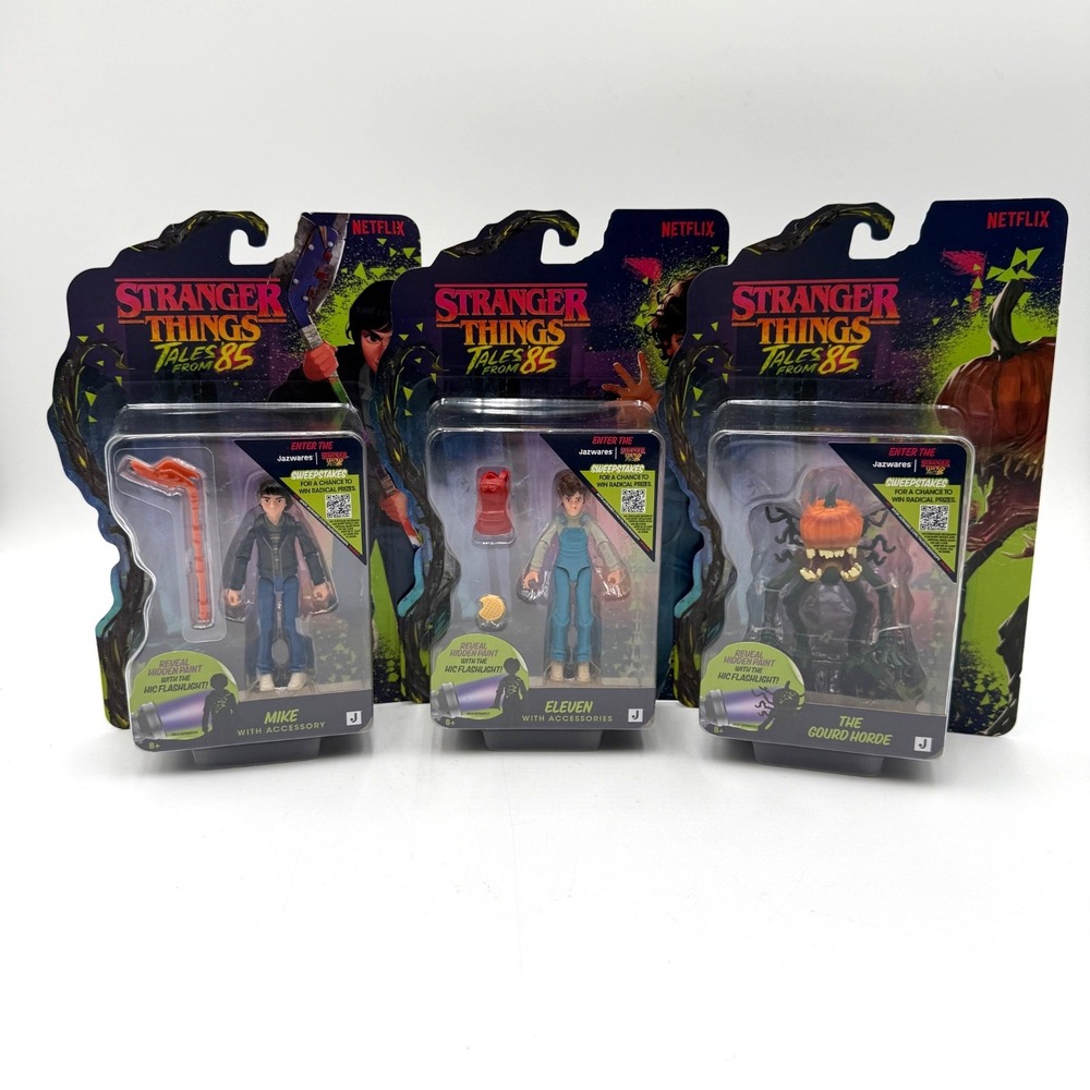 Stranger Things Tales From '85 Eleven Mike The Gourd Horde All 3 In Hand NEW